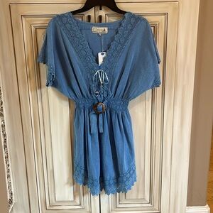 Cotton and Lace blue top